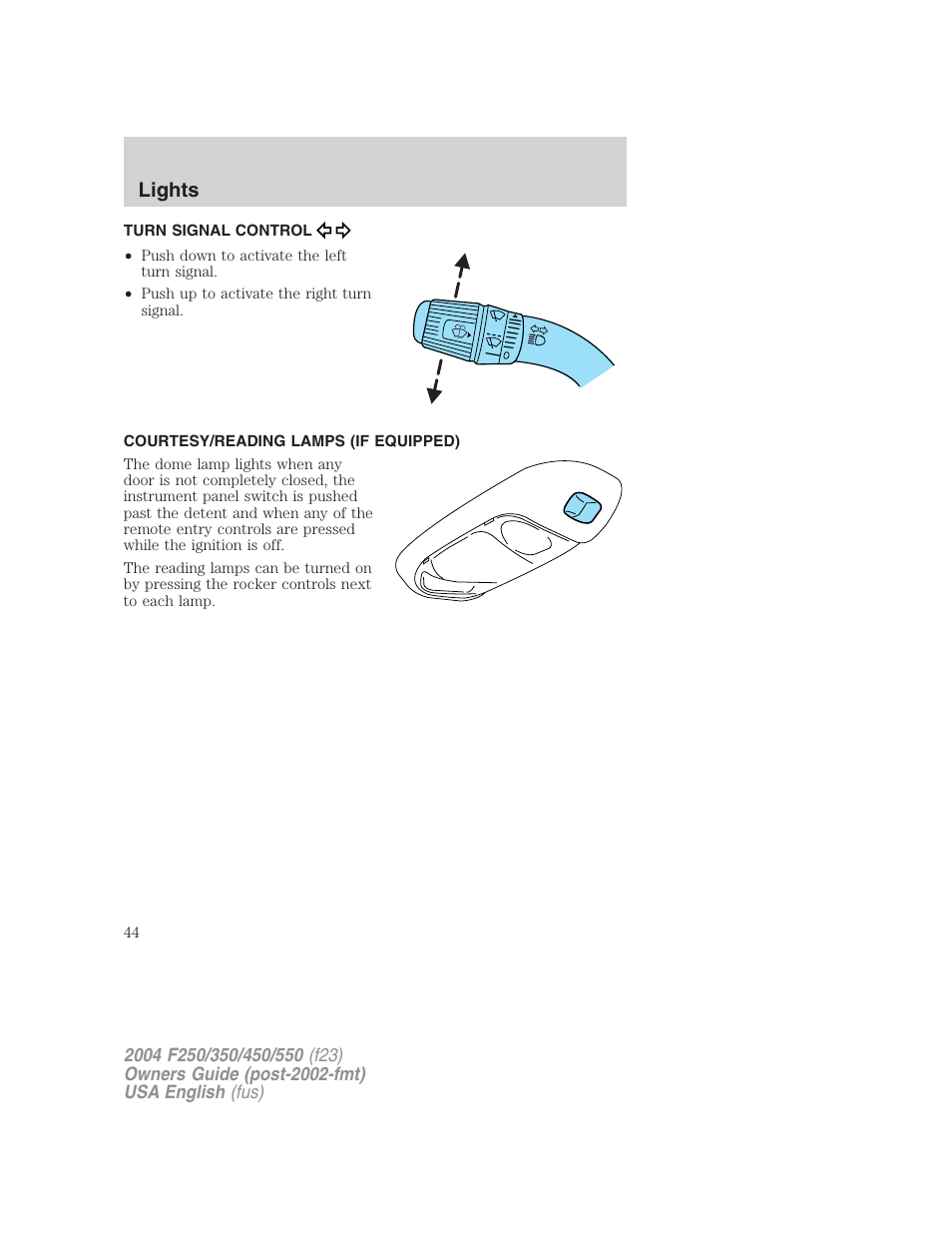 Lights | FORD 2004 F-550 v.3 User Manual | Page 44 / 312