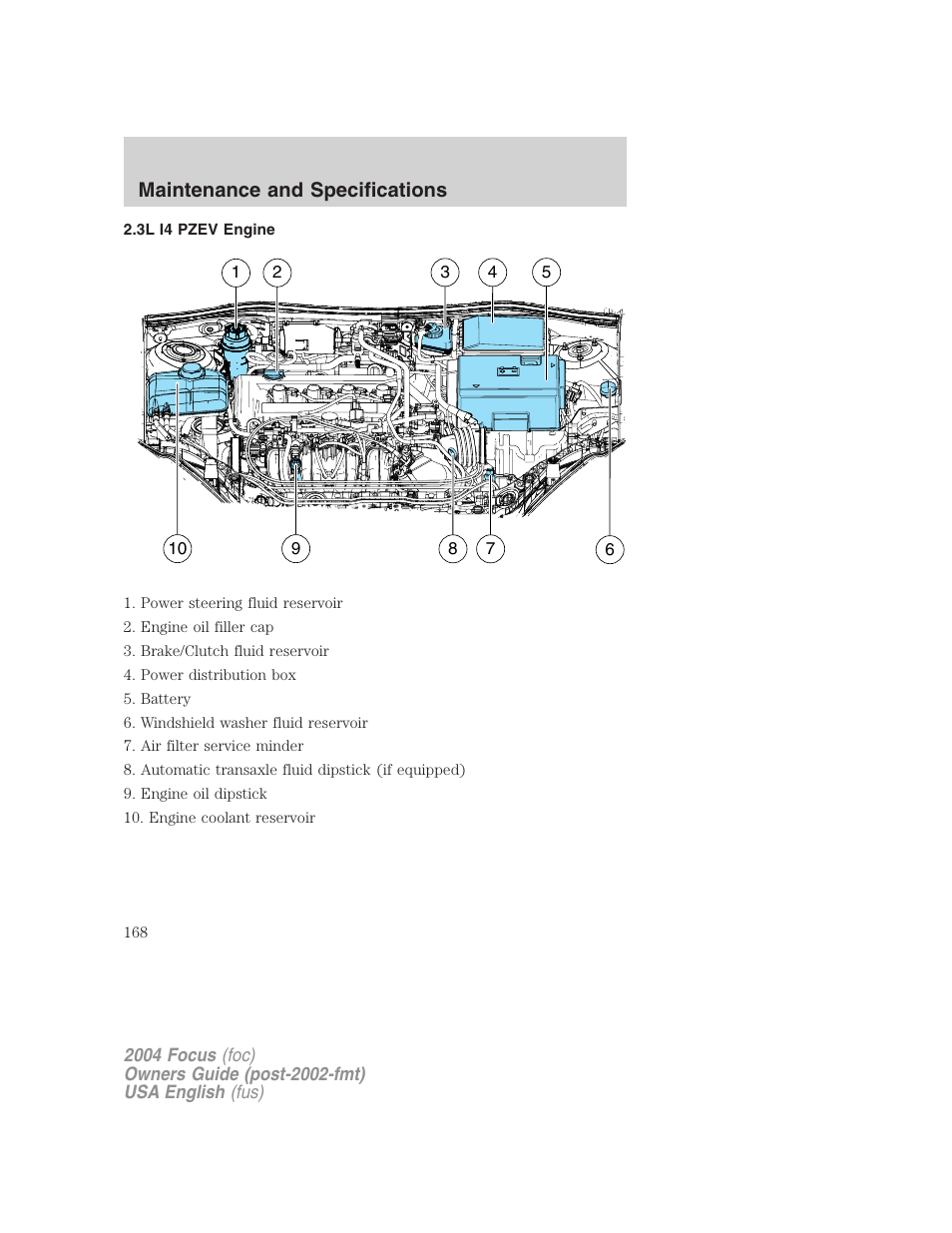 Maintenance and specifications | FORD 2004 Focus v.1 User Manual | Page 168 / 232