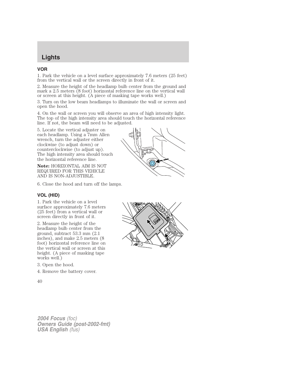 Lights | FORD 2004 Focus v.1 User Manual | Page 40 / 232