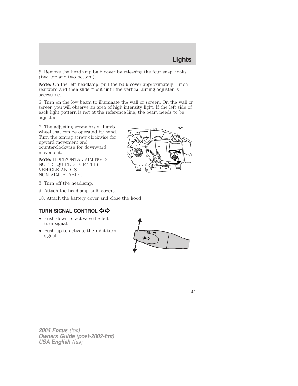 Lights | FORD 2004 Focus v.1 User Manual | Page 41 / 232