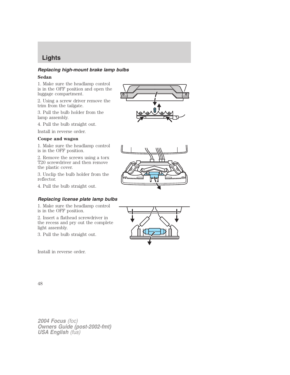 Lights | FORD 2004 Focus v.1 User Manual | Page 48 / 232