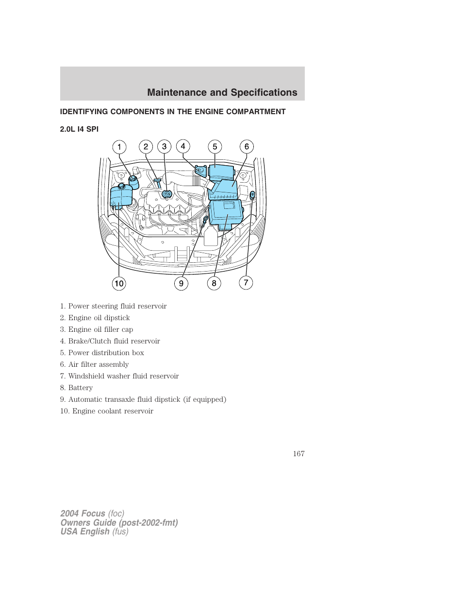 Maintenance and specifications | FORD 2004 Focus v.2 User Manual | Page 167 / 232
