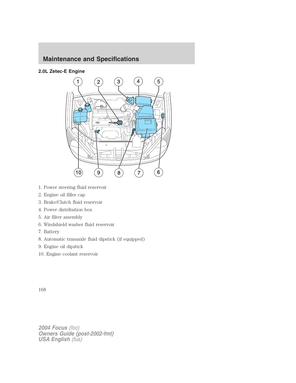 Maintenance and specifications | FORD 2004 Focus v.2 User Manual | Page 168 / 232