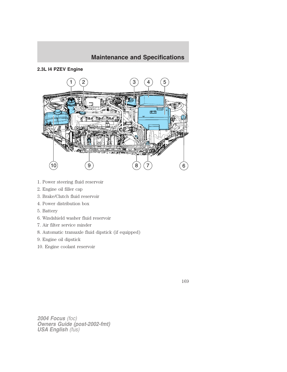 Maintenance and specifications | FORD 2004 Focus v.2 User Manual | Page 169 / 232