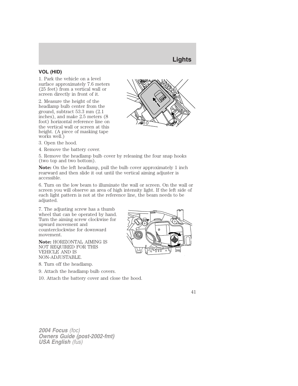 Lights | FORD 2004 Focus v.2 User Manual | Page 41 / 232