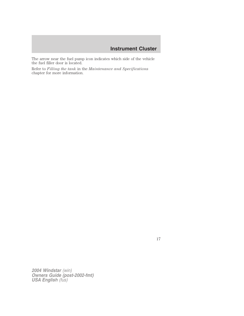 FORD 2004 Freestar v.1 User Manual | Page 17 / 280