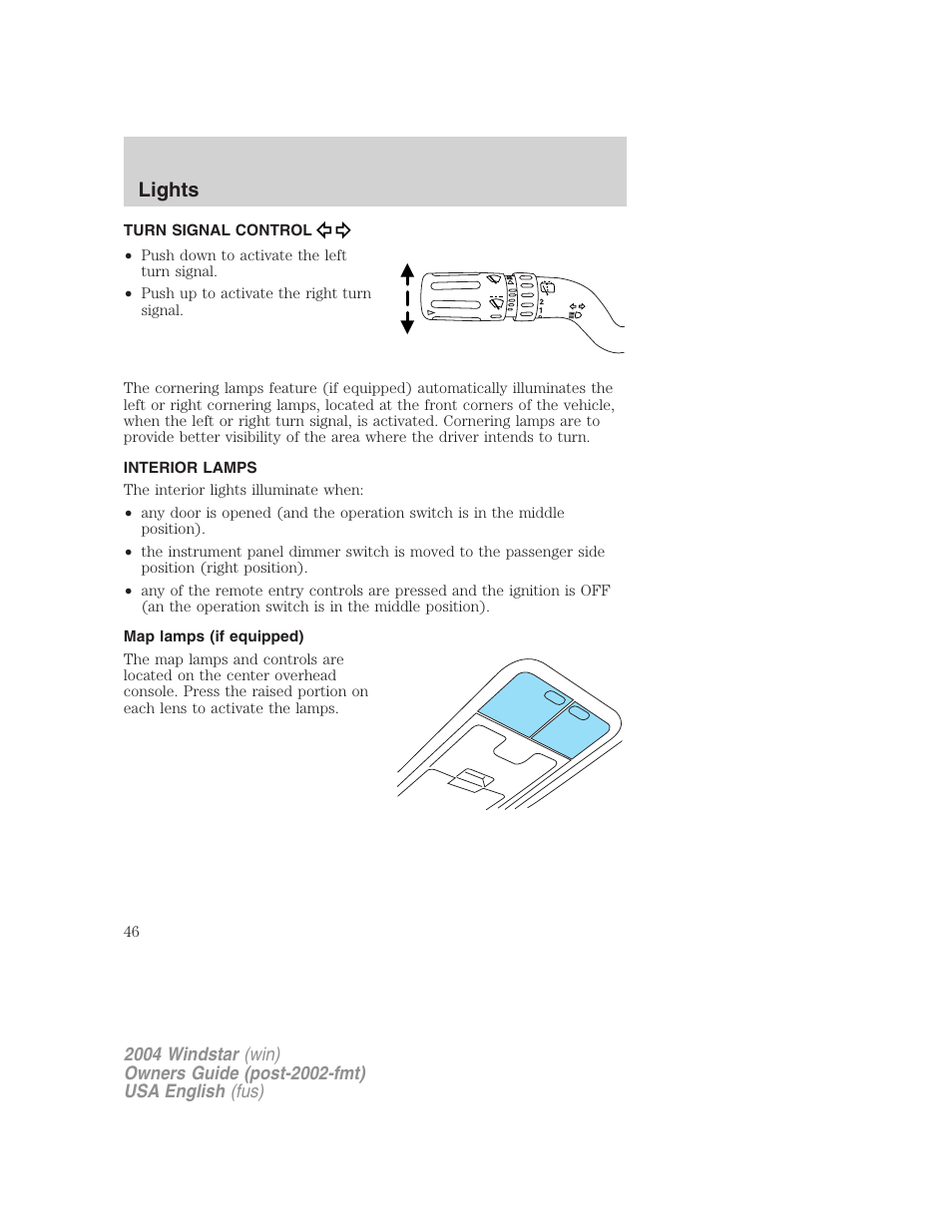 Lights | FORD 2004 Freestar v.1 User Manual | Page 46 / 280
