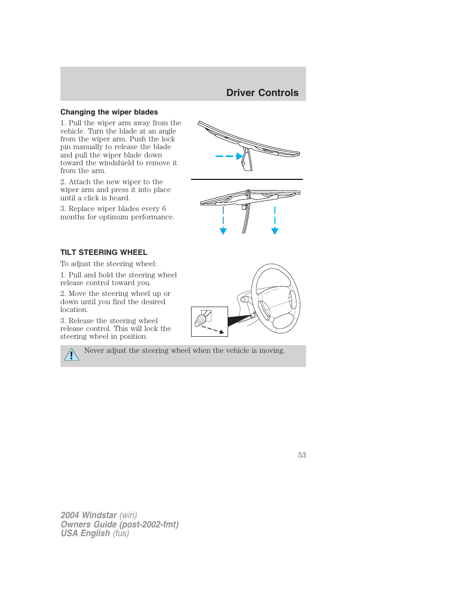 Driver controls | FORD 2004 Freestar v.1 User Manual | Page 53 / 280
