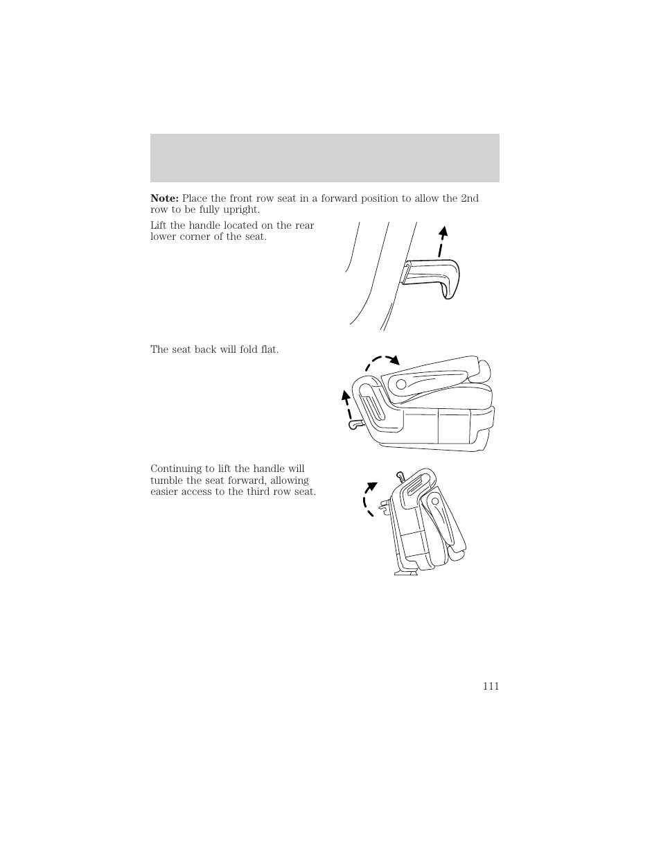 Seating and safety restraints | FORD 2004 Freestar v.2 User Manual | Page 112 / 289