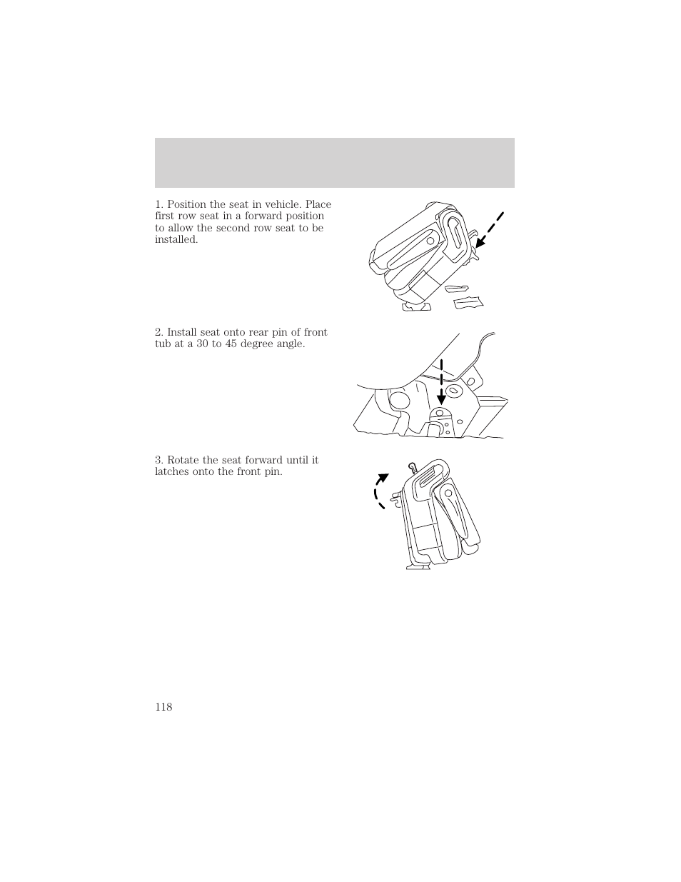 Seating and safety restraints | FORD 2004 Freestar v.2 User Manual | Page 119 / 289