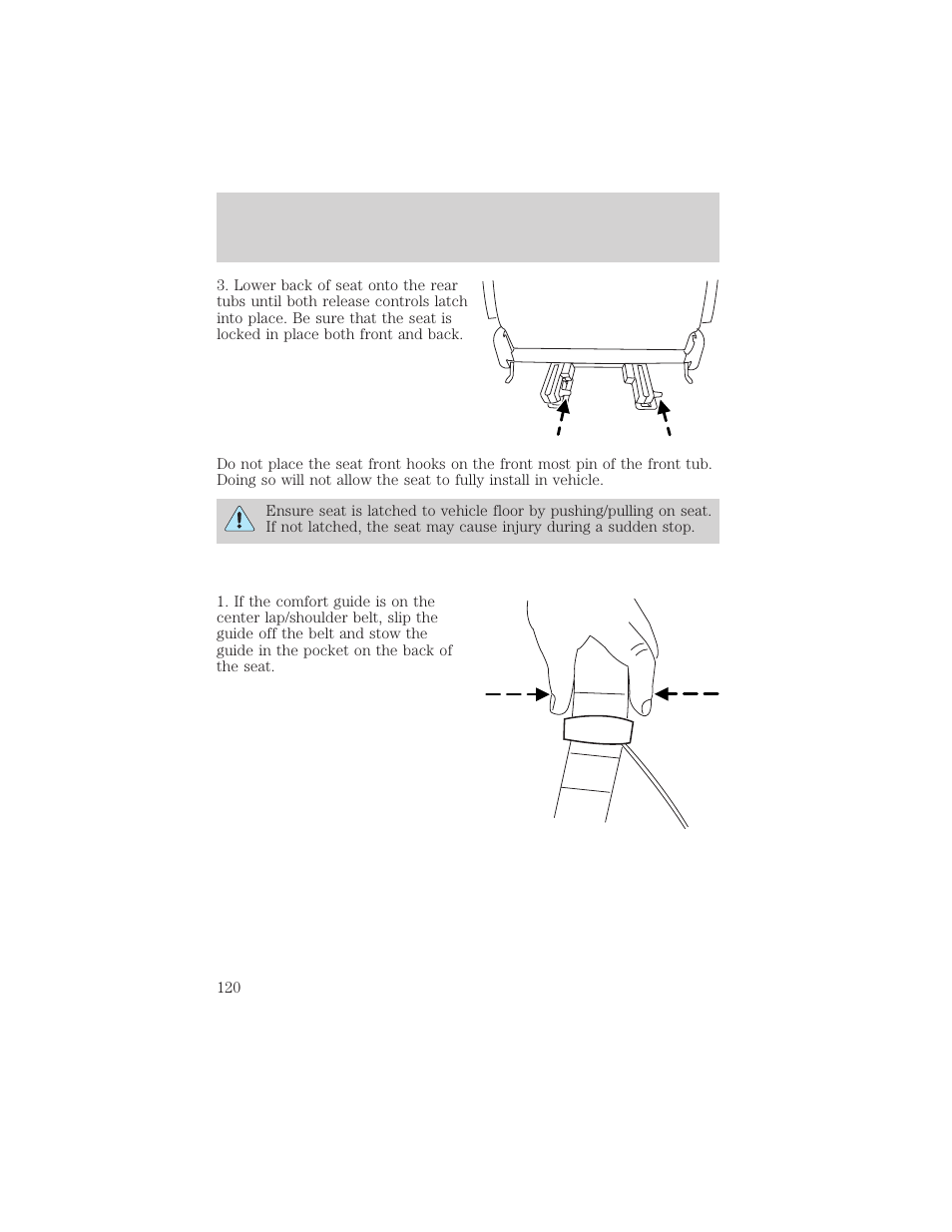 Seating and safety restraints | FORD 2004 Freestar v.2 User Manual | Page 121 / 289