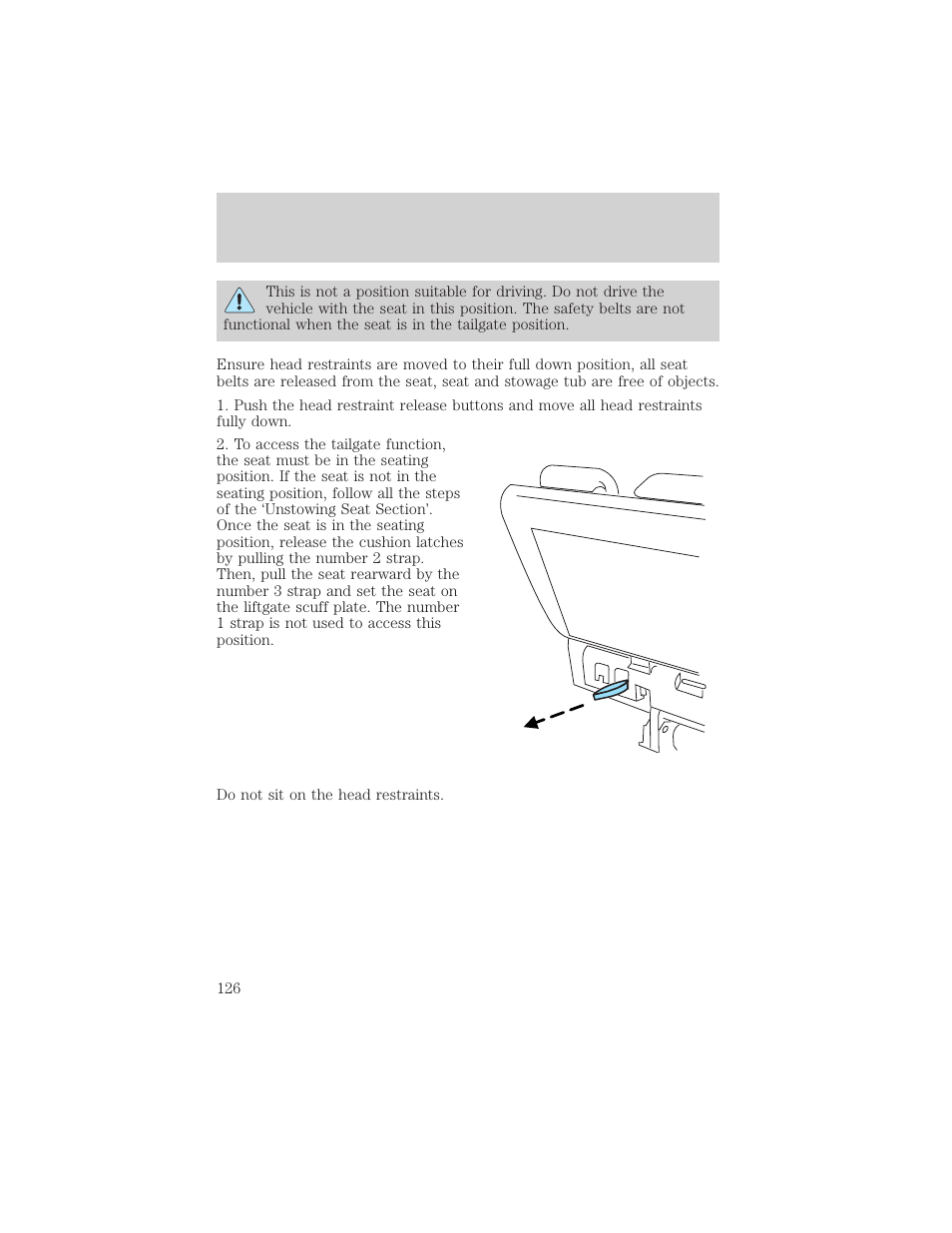 Seating and safety restraints | FORD 2004 Freestar v.2 User Manual | Page 127 / 289