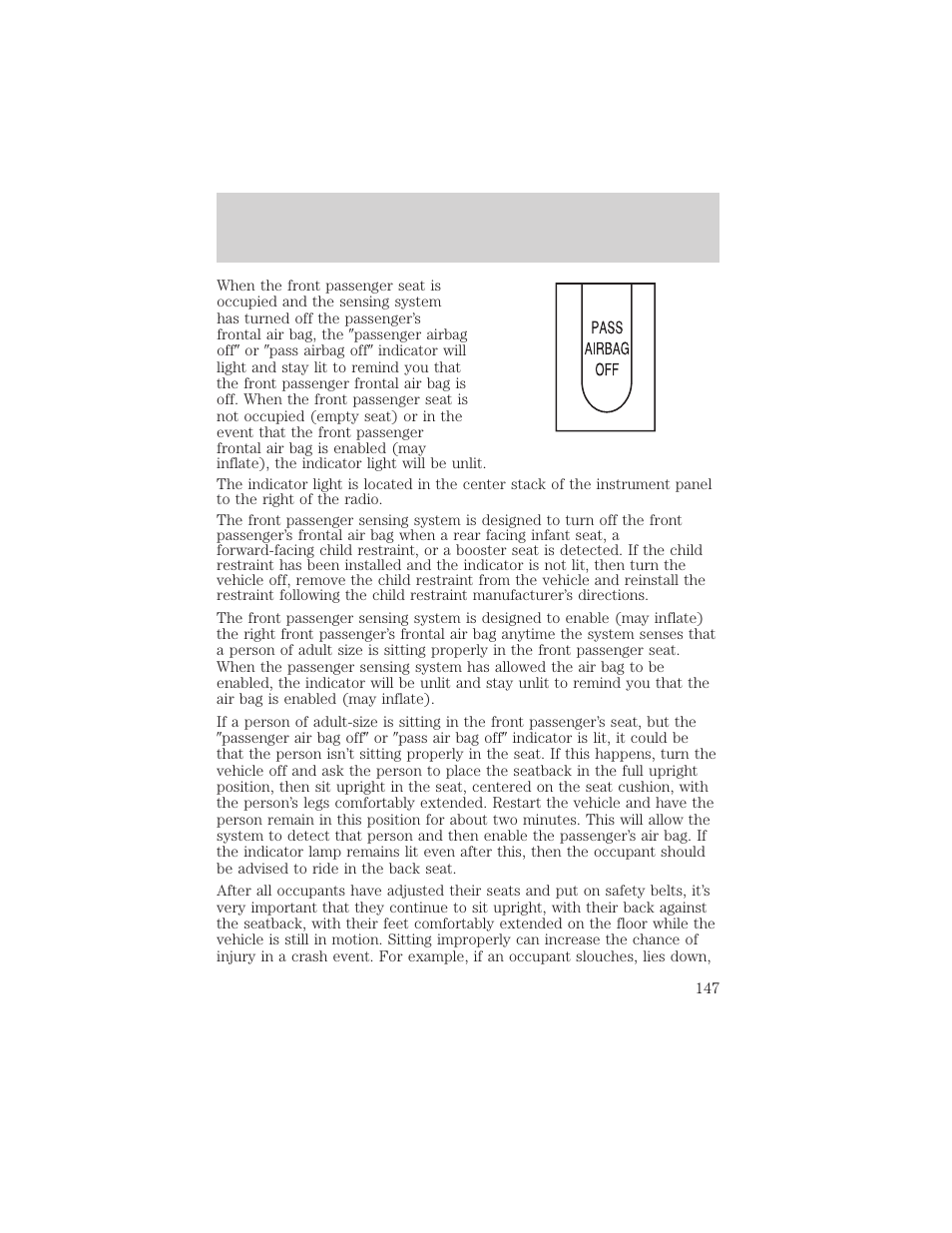 Seating and safety restraints | FORD 2004 Freestar v.2 User Manual | Page 148 / 289