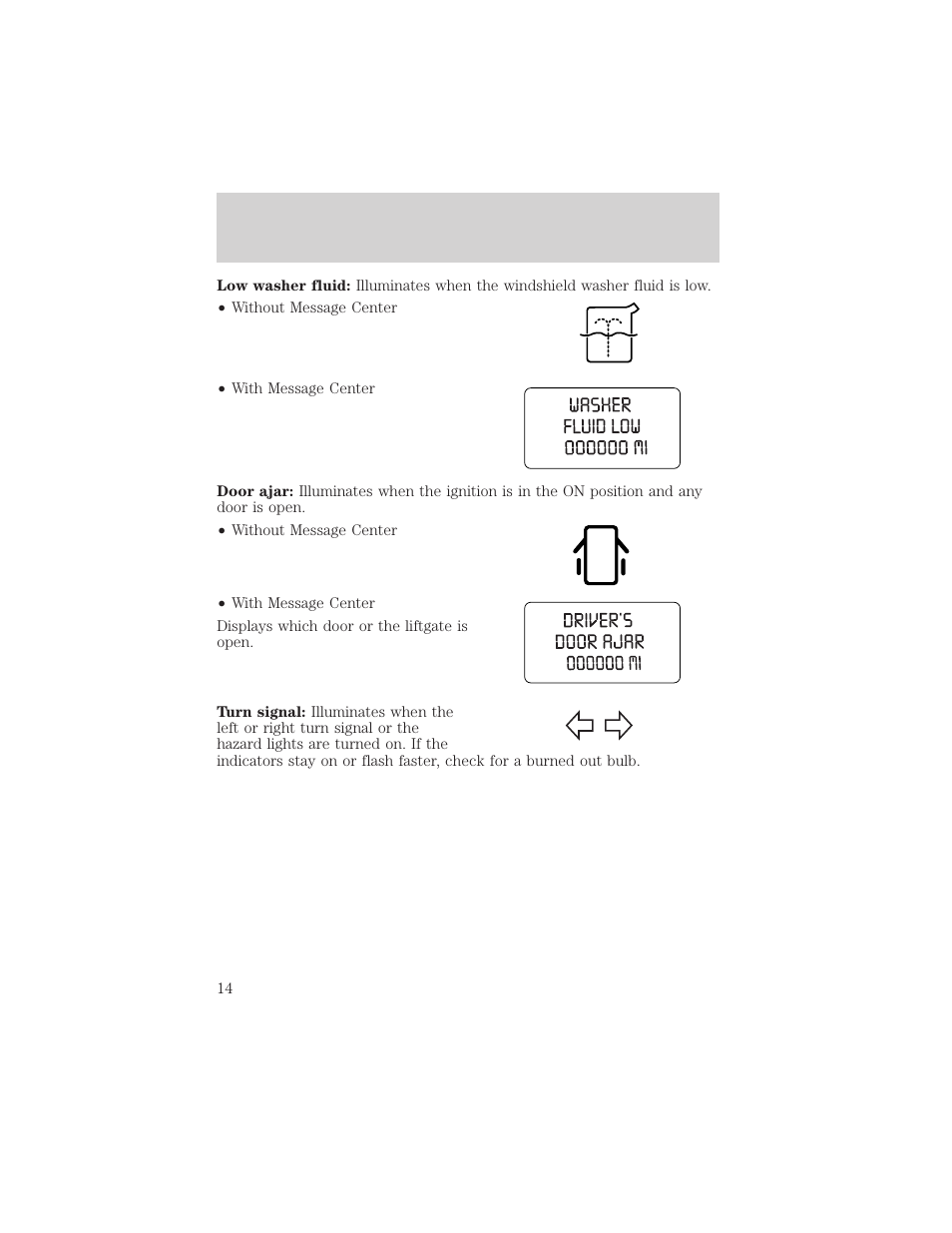 Instrument cluster | FORD 2004 Freestar v.2 User Manual | Page 15 / 289