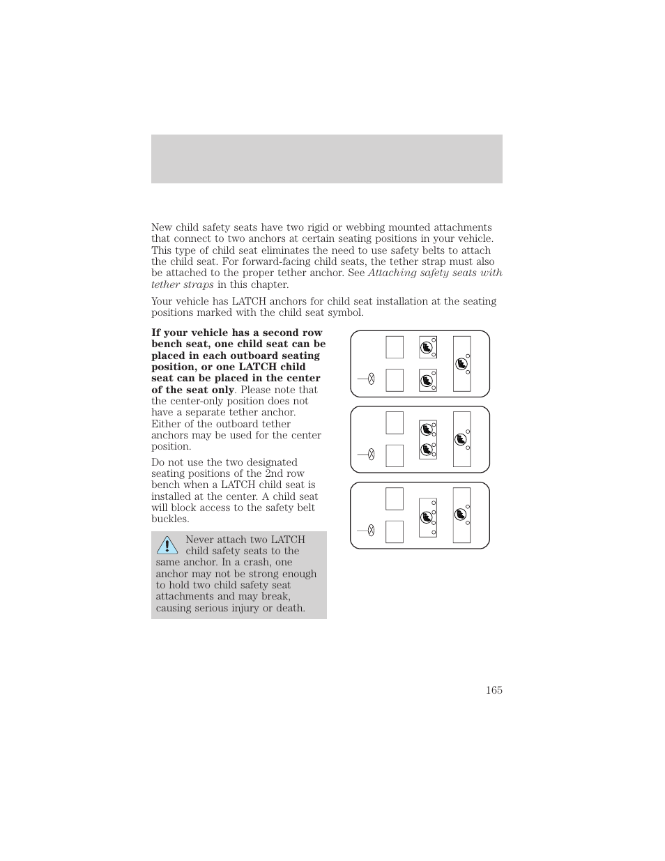 Seating and safety restraints | FORD 2004 Freestar v.2 User Manual | Page 166 / 289