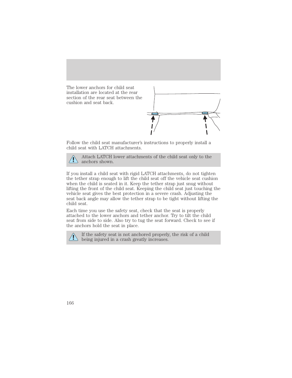 Seating and safety restraints | FORD 2004 Freestar v.2 User Manual | Page 167 / 289