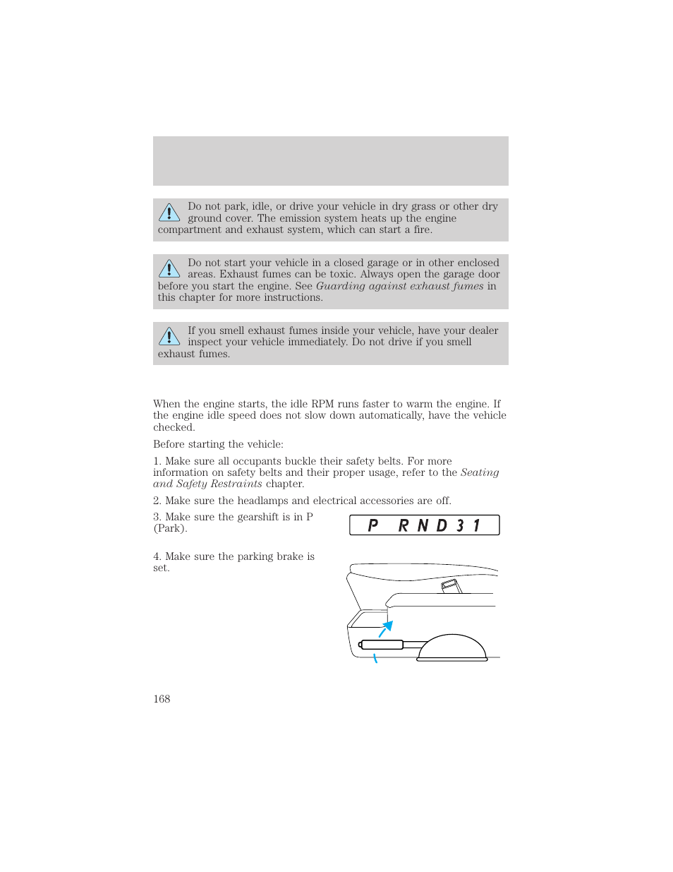 Driving | FORD 2004 Freestar v.2 User Manual | Page 169 / 289