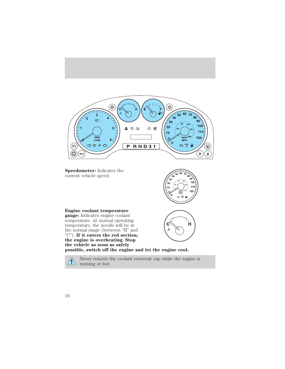 Instrument cluster | FORD 2004 Freestar v.2 User Manual | Page 17 / 289