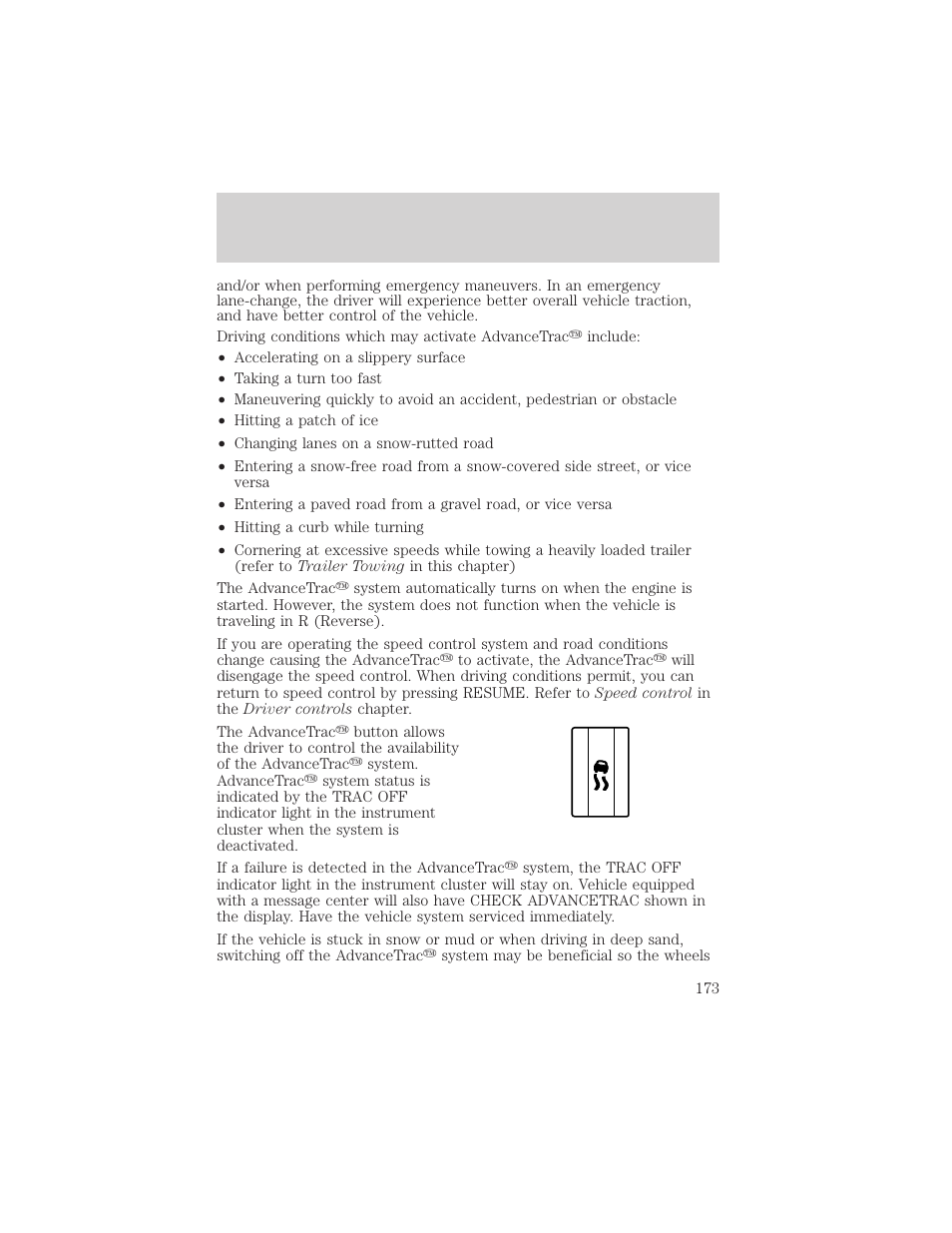 Driving | FORD 2004 Freestar v.2 User Manual | Page 174 / 289