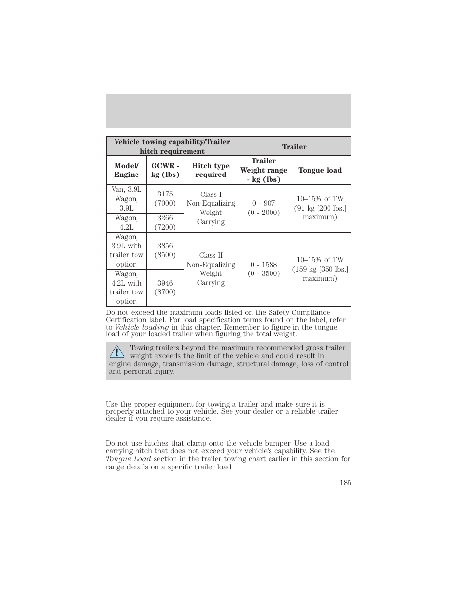 Driving | FORD 2004 Freestar v.2 User Manual | Page 186 / 289