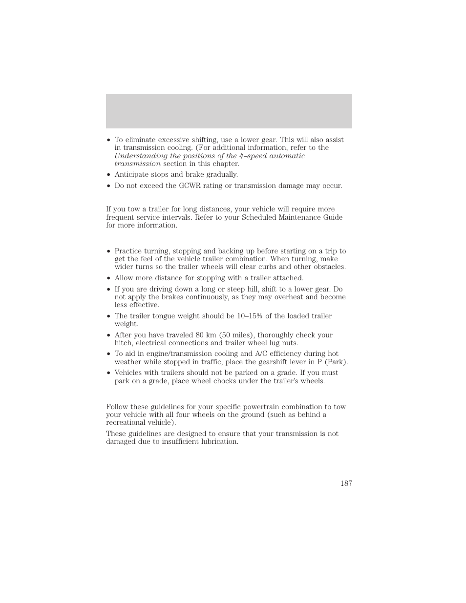 Driving | FORD 2004 Freestar v.2 User Manual | Page 188 / 289