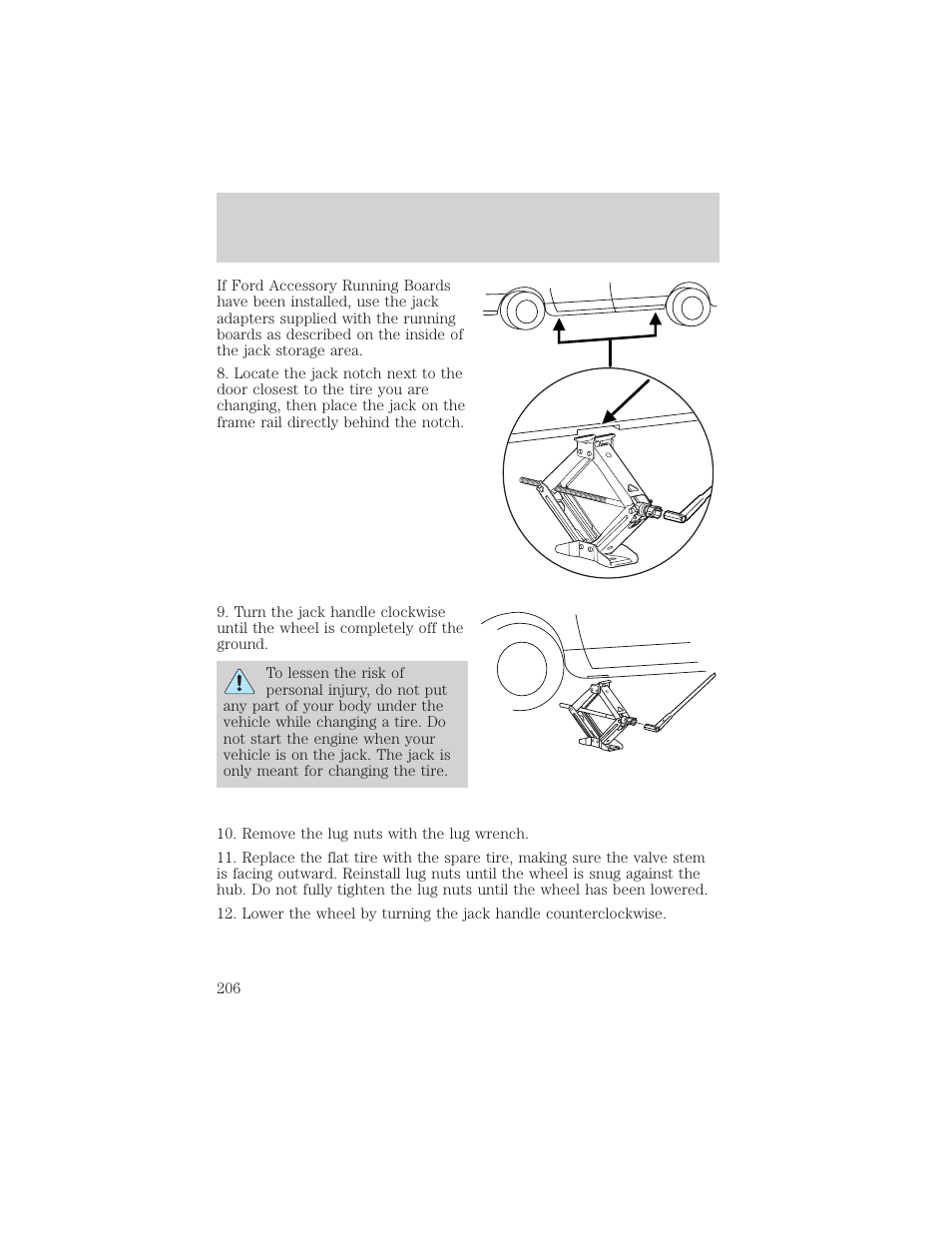 Roadside emergencies | FORD 2004 Freestar v.2 User Manual | Page 207 / 289