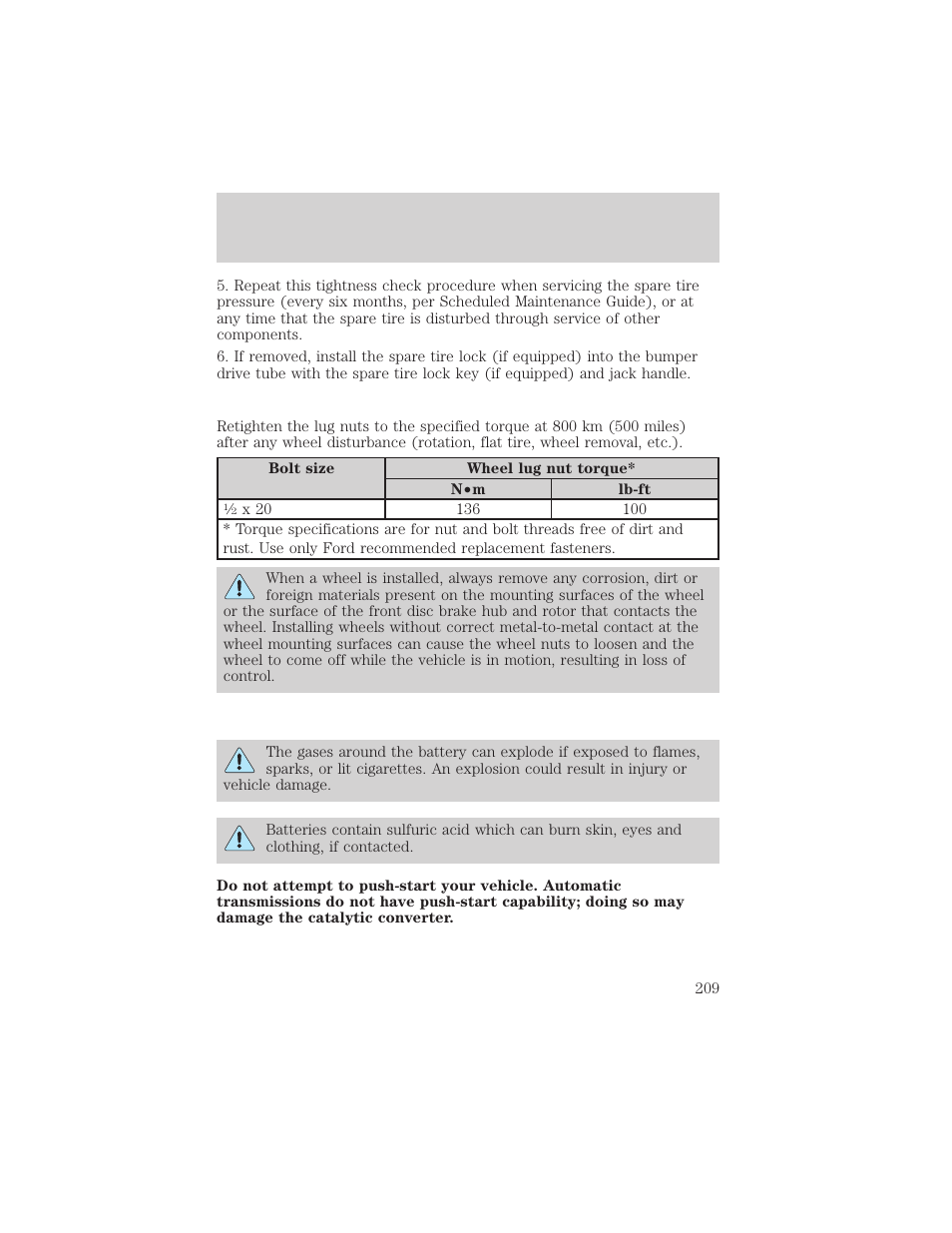 Roadside emergencies | FORD 2004 Freestar v.2 User Manual | Page 210 / 289