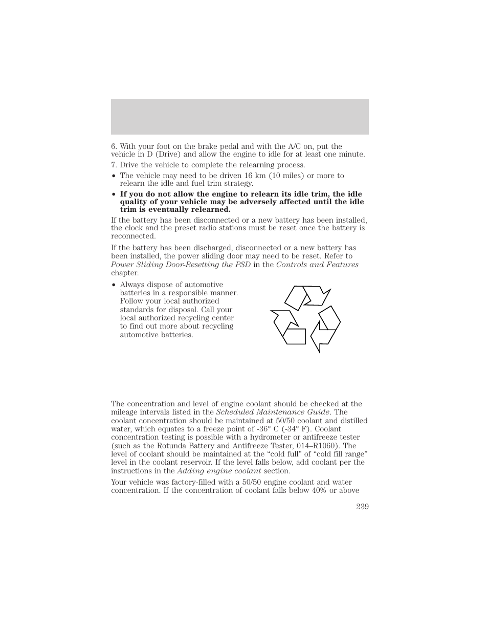 Maintenance and specifications | FORD 2004 Freestar v.2 User Manual | Page 240 / 289