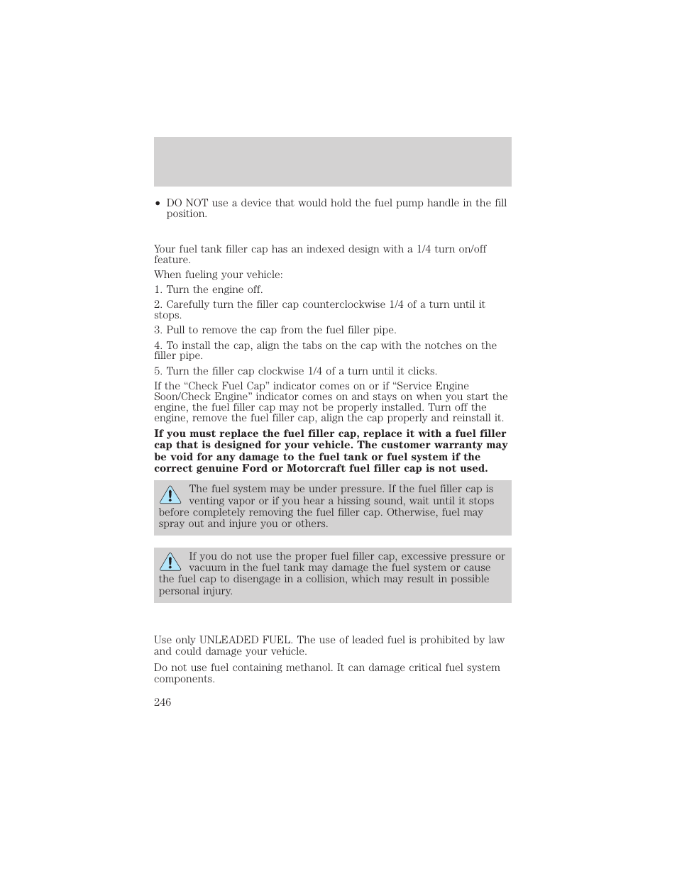 Maintenance and specifications | FORD 2004 Freestar v.2 User Manual | Page 247 / 289