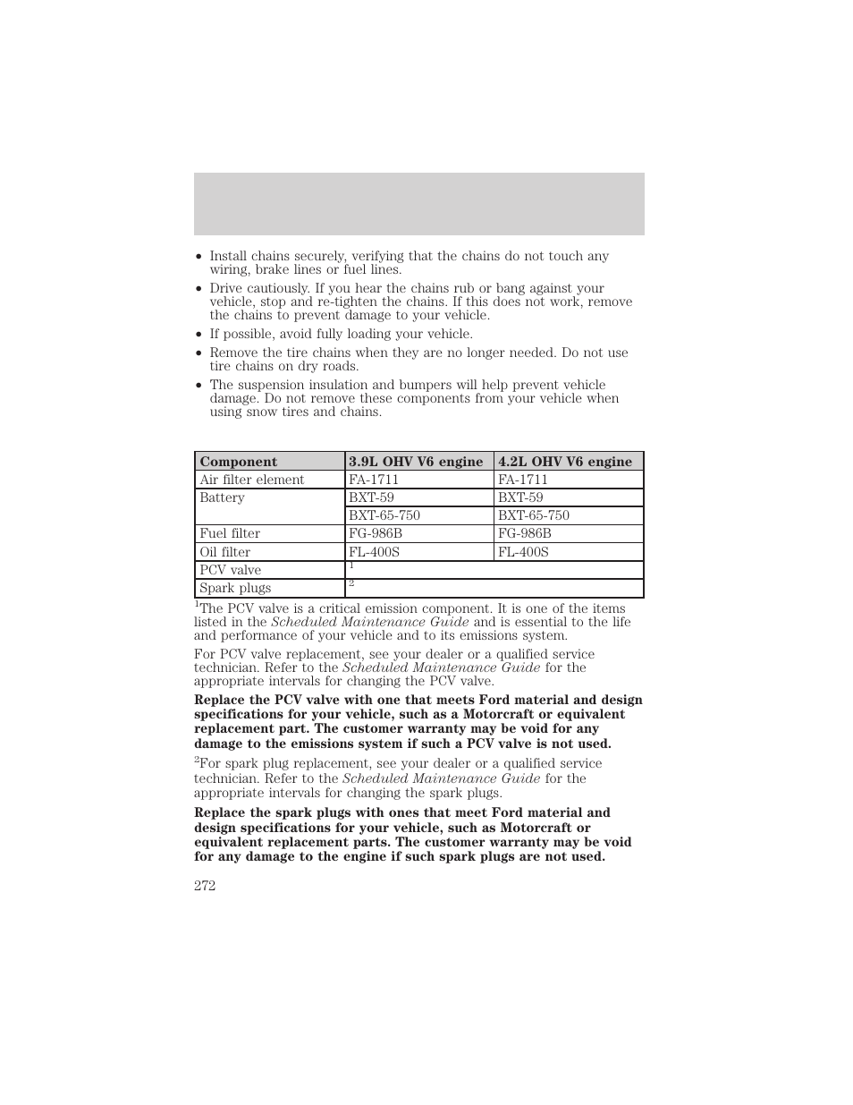 Maintenance and specifications | FORD 2004 Freestar v.2 User Manual | Page 273 / 289