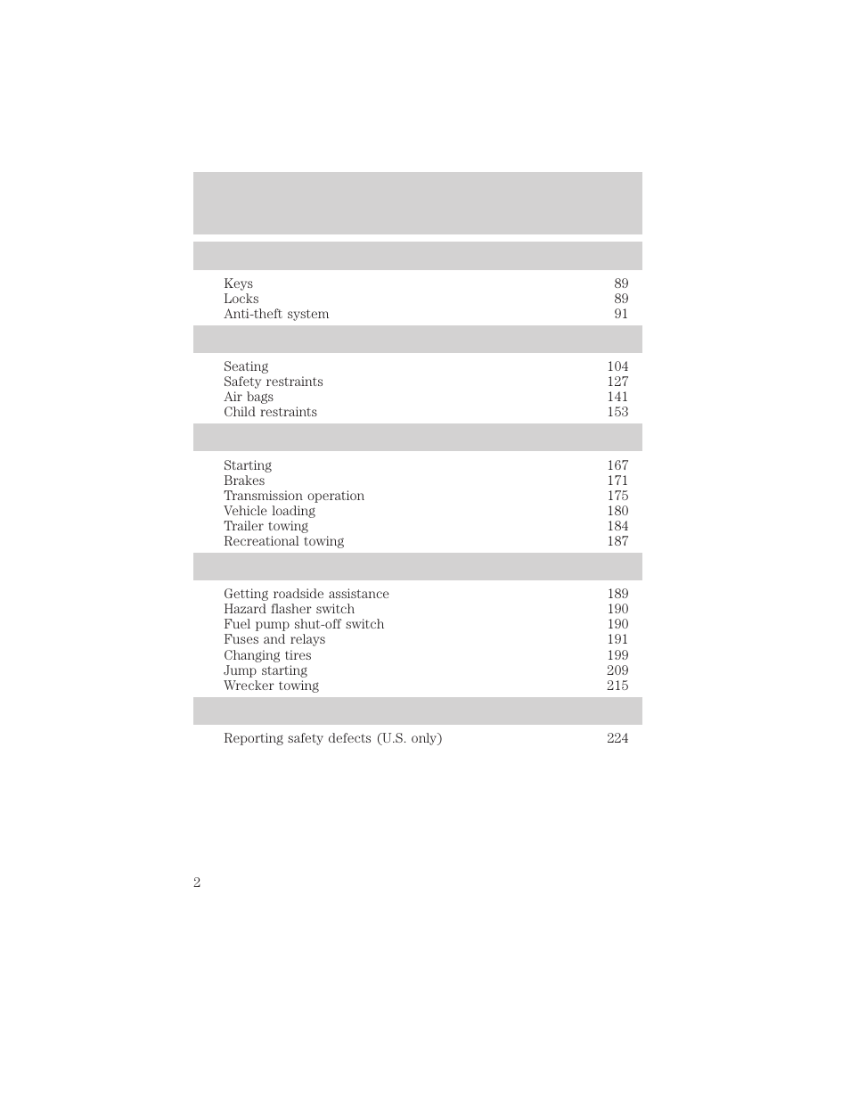 FORD 2004 Freestar v.2 User Manual | Page 3 / 289