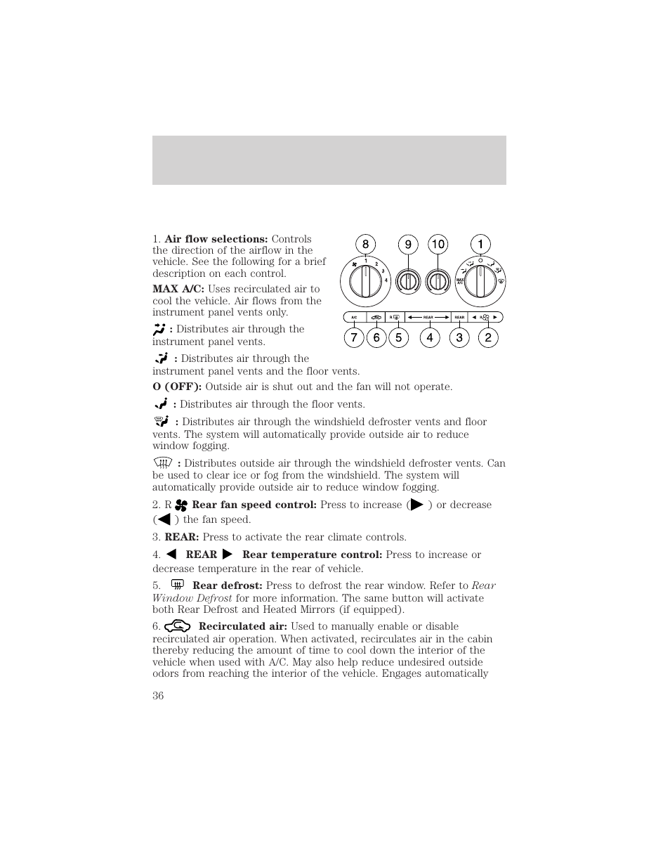 Climate controls | FORD 2004 Freestar v.2 User Manual | Page 37 / 289