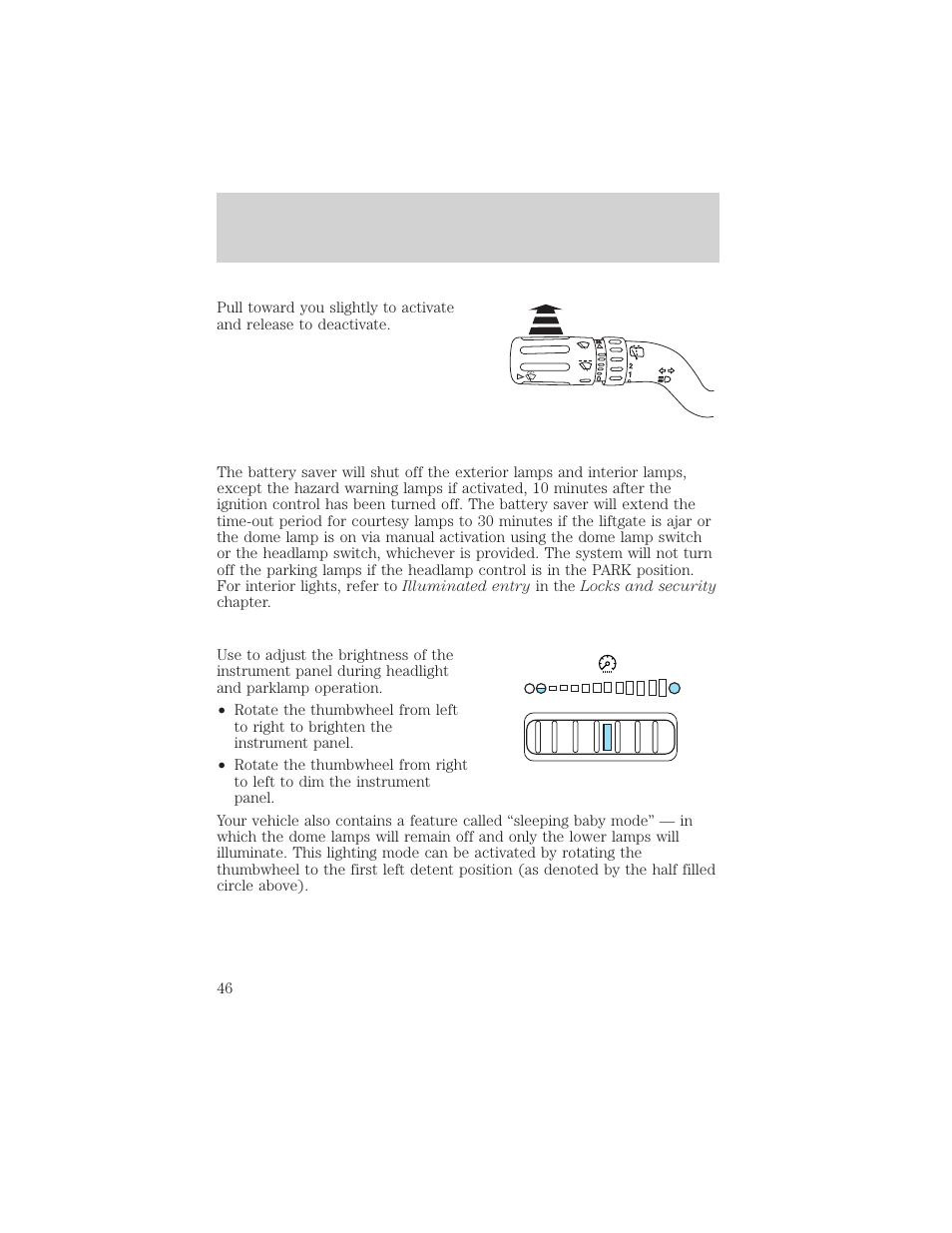 Lights | FORD 2004 Freestar v.2 User Manual | Page 47 / 289