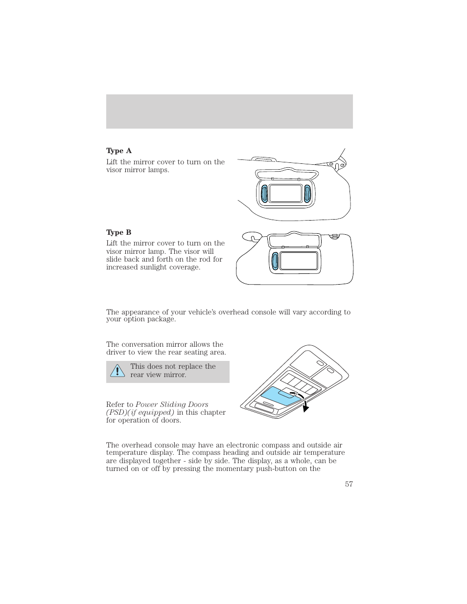 Driver controls | FORD 2004 Freestar v.2 User Manual | Page 58 / 289