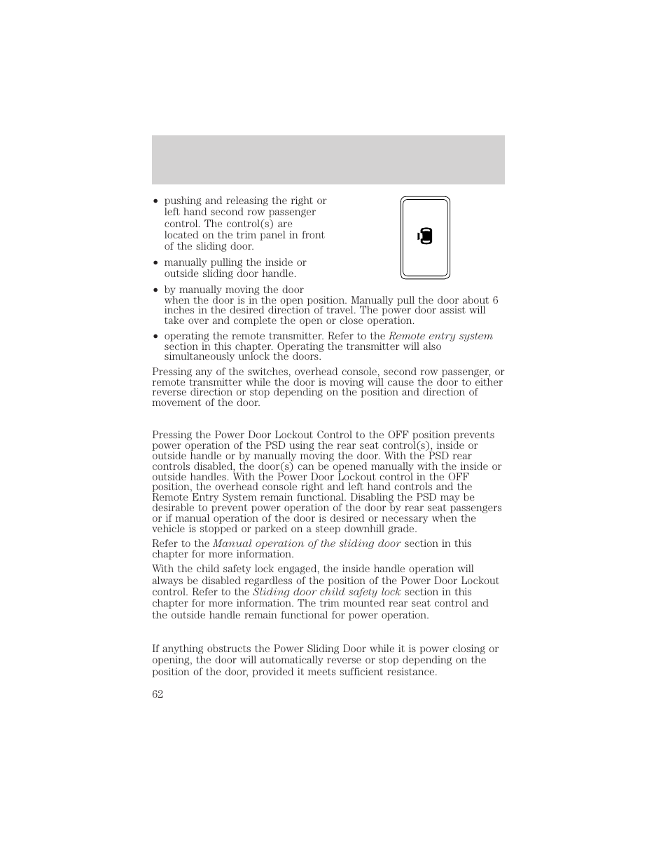 Driver controls | FORD 2004 Freestar v.2 User Manual | Page 63 / 289