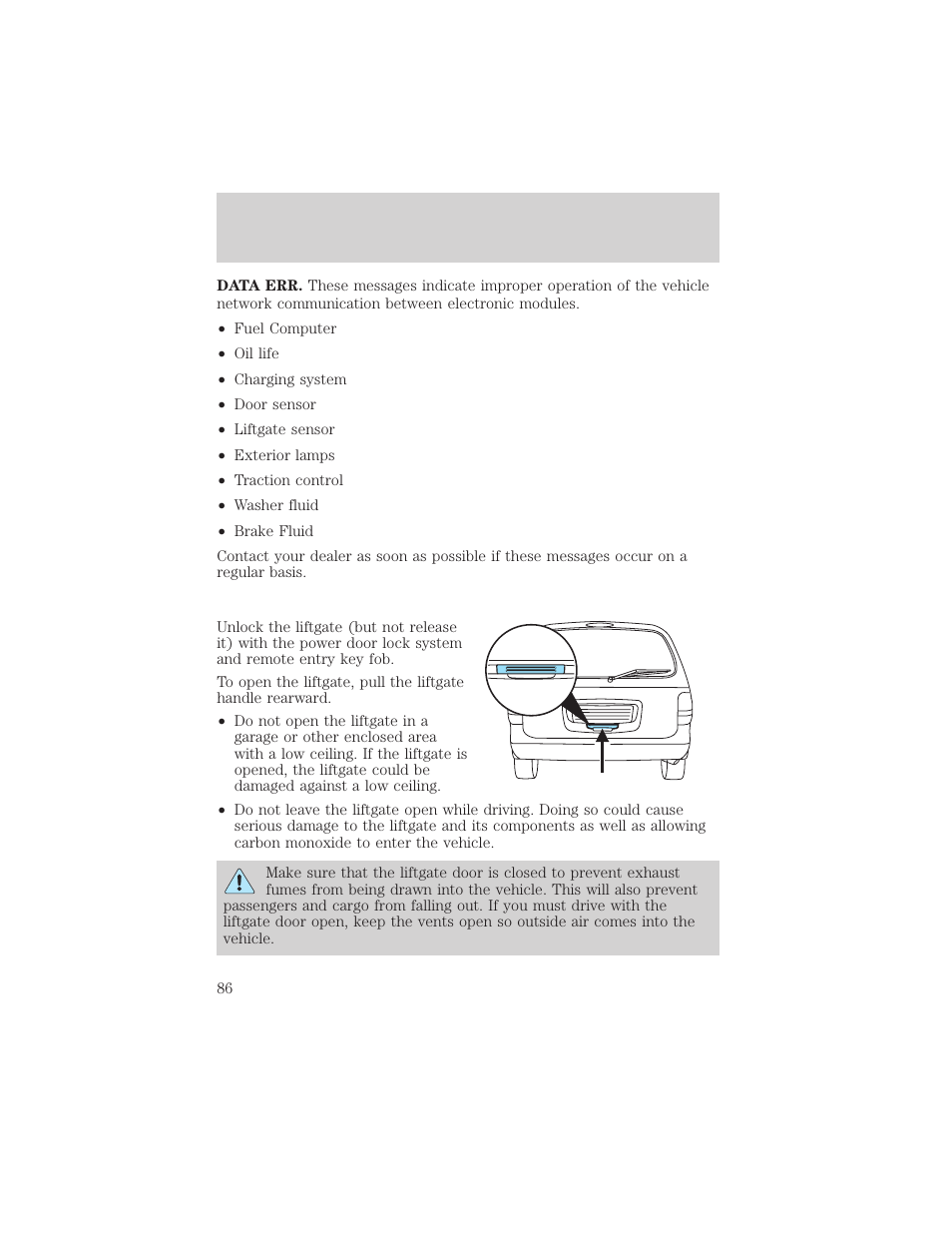 Driver controls | FORD 2004 Freestar v.2 User Manual | Page 87 / 289