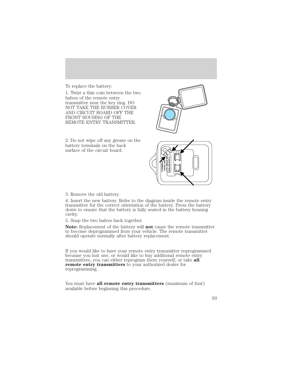 Locks and security | FORD 2004 Freestar v.2 User Manual | Page 94 / 289