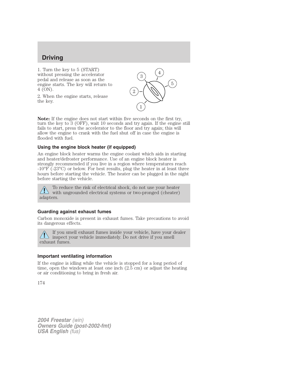 Driving | FORD 2004 Freestar v.3 User Manual | Page 174 / 296