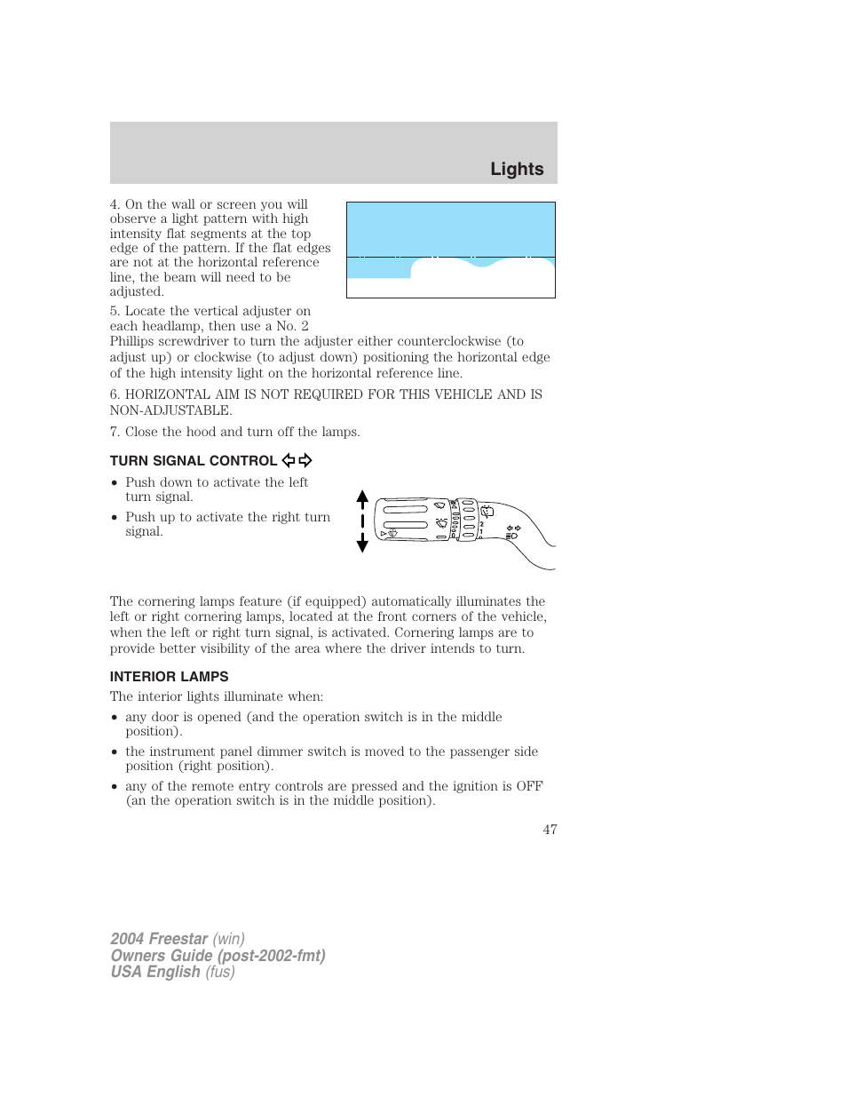 Lights | FORD 2004 Freestar v.3 User Manual | Page 47 / 296