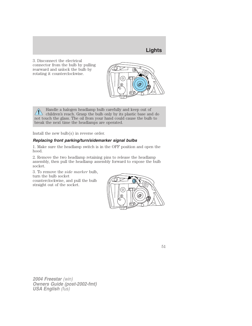 Lights | FORD 2004 Freestar v.3 User Manual | Page 51 / 296