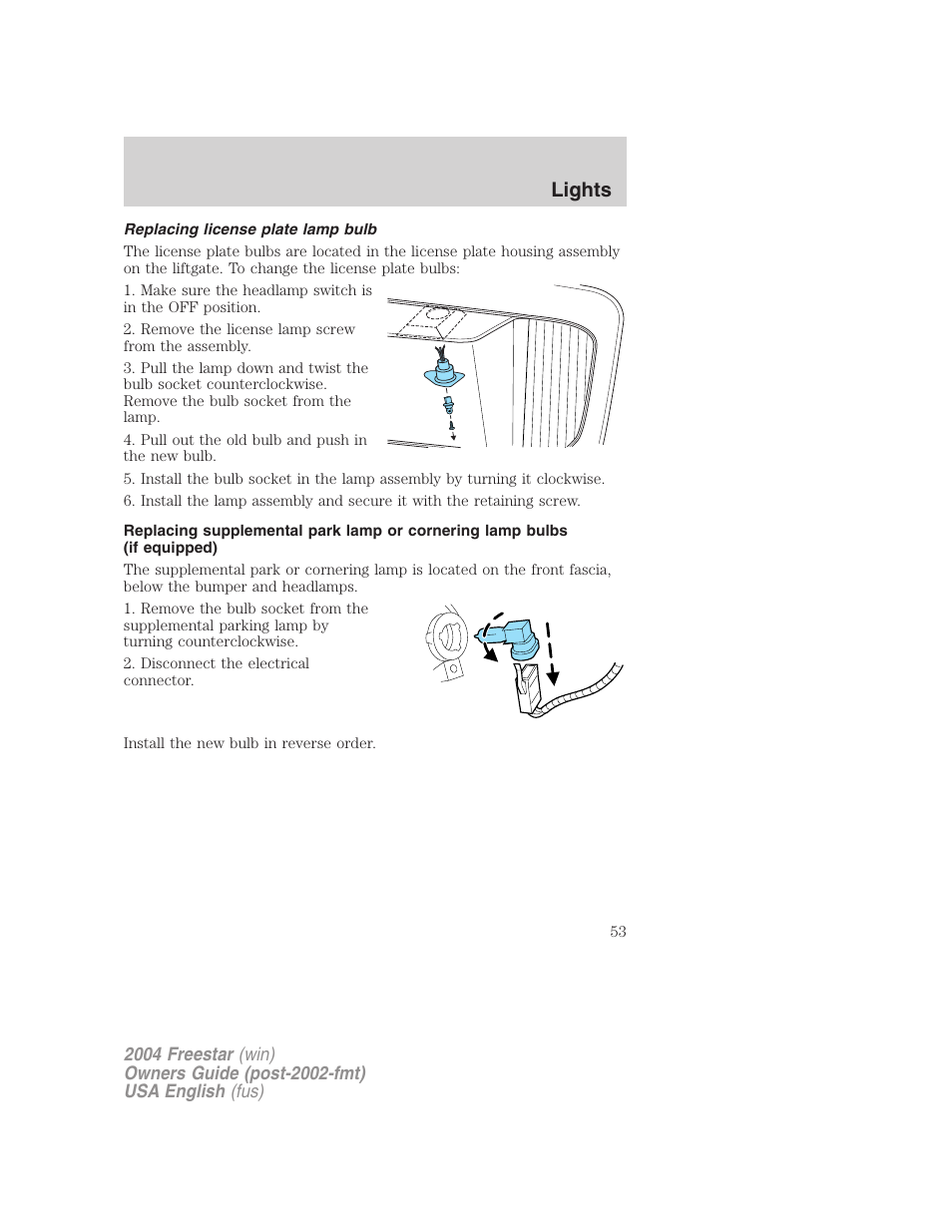 Lights | FORD 2004 Freestar v.3 User Manual | Page 53 / 296