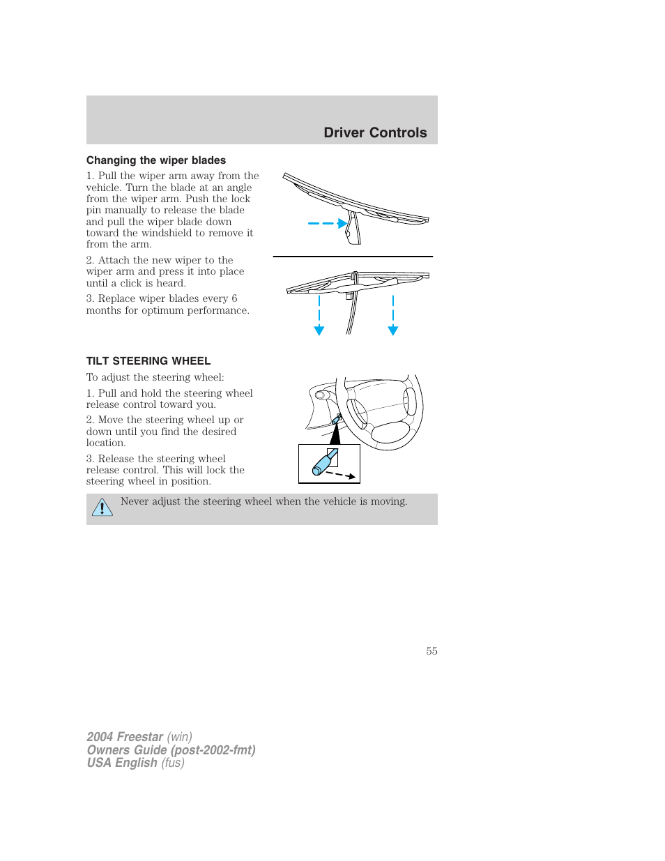 Driver controls | FORD 2004 Freestar v.3 User Manual | Page 55 / 296
