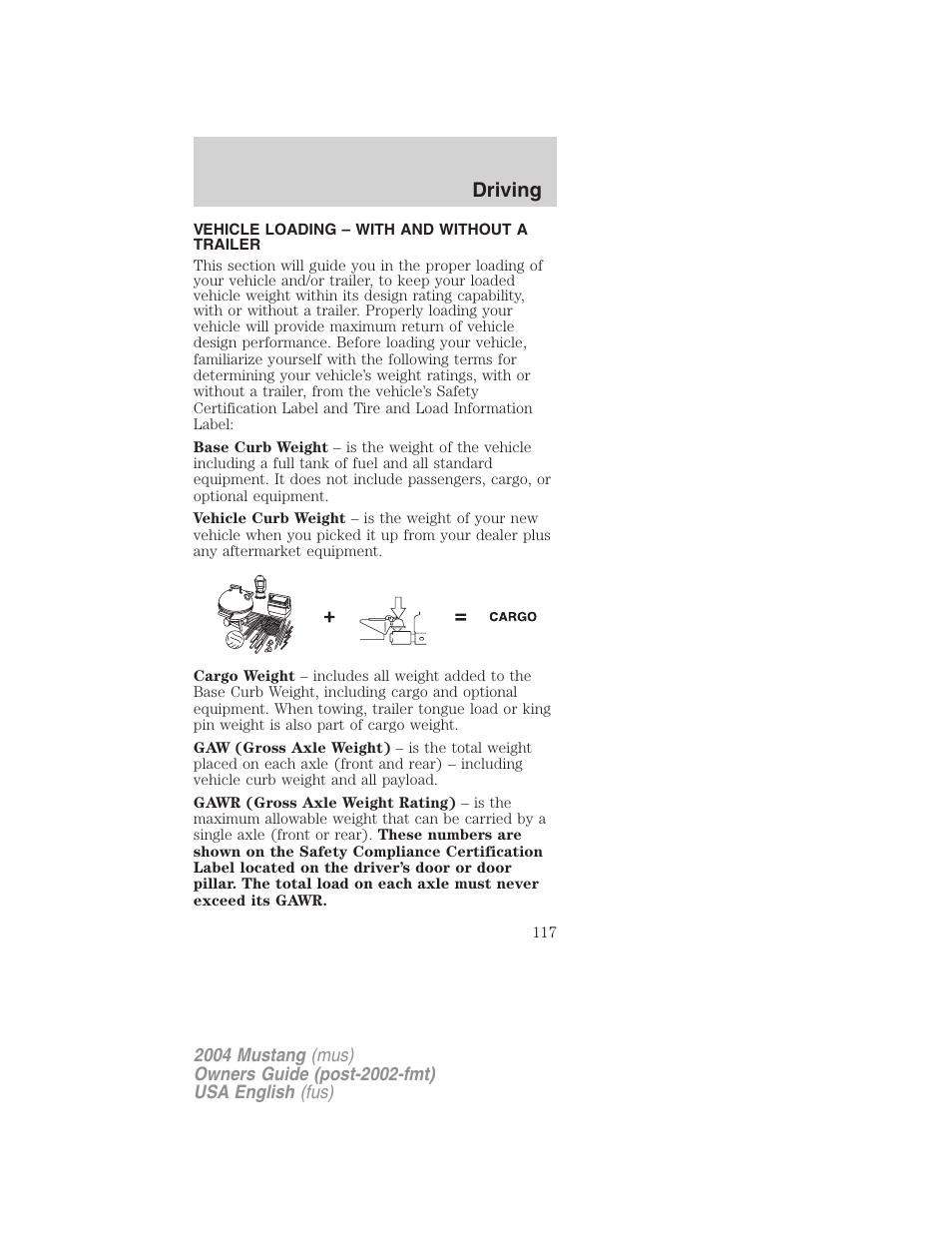 Driving | FORD 2004 Mustang v.1 User Manual | Page 117 / 240