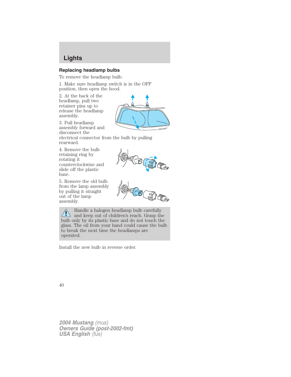 Lights | FORD 2004 Mustang v.1 User Manual | Page 40 / 240