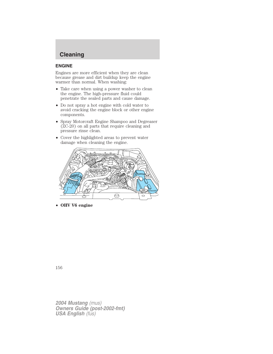 Cleaning | FORD 2004 Mustang v.2 User Manual | Page 156 / 240