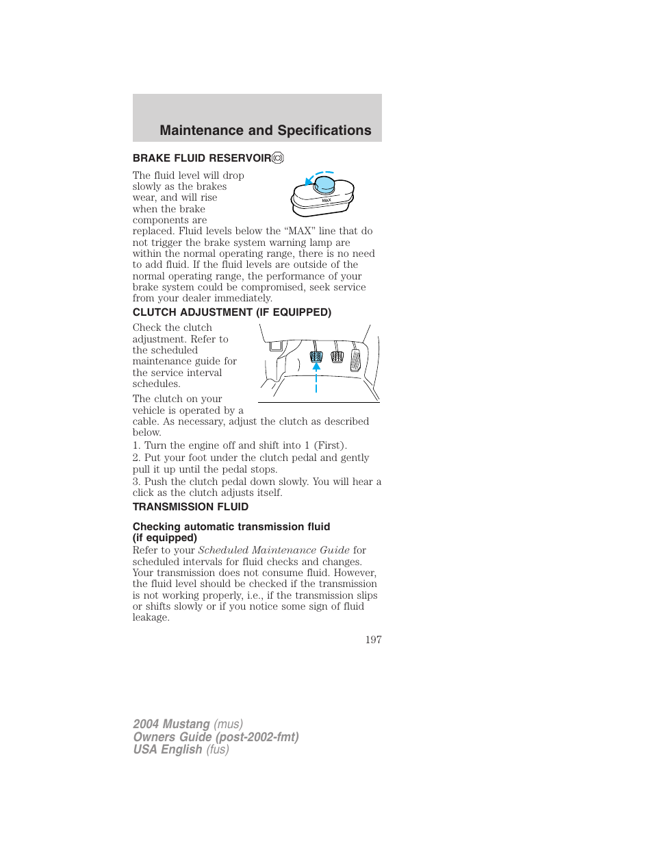 Maintenance and specifications | FORD 2004 Mustang v.2 User Manual | Page 197 / 240