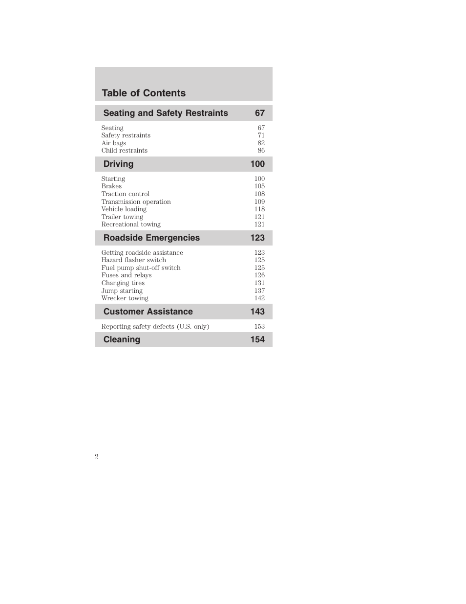 FORD 2004 Mustang v.2 User Manual | Page 2 / 240