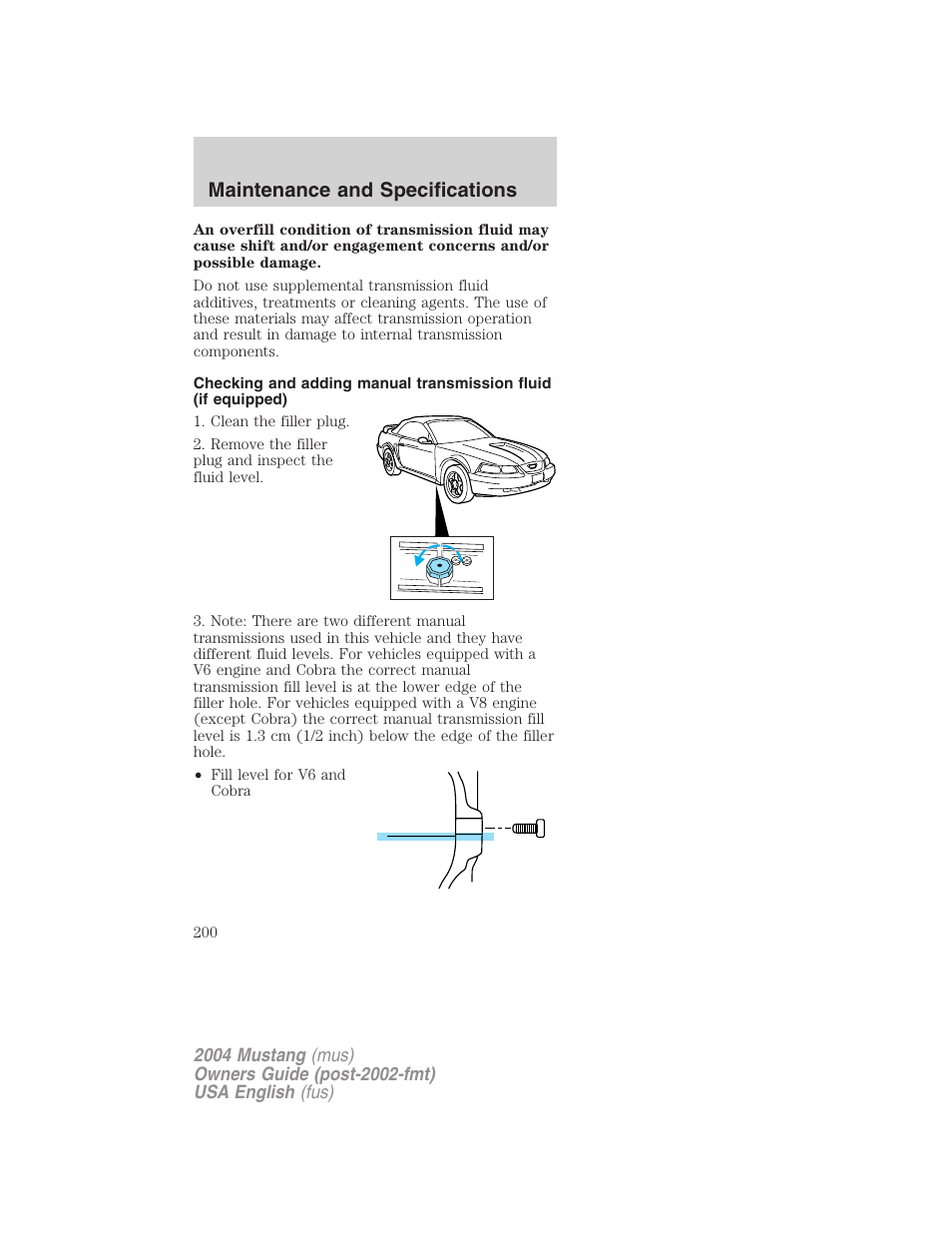 Maintenance and specifications | FORD 2004 Mustang v.2 User Manual | Page 200 / 240