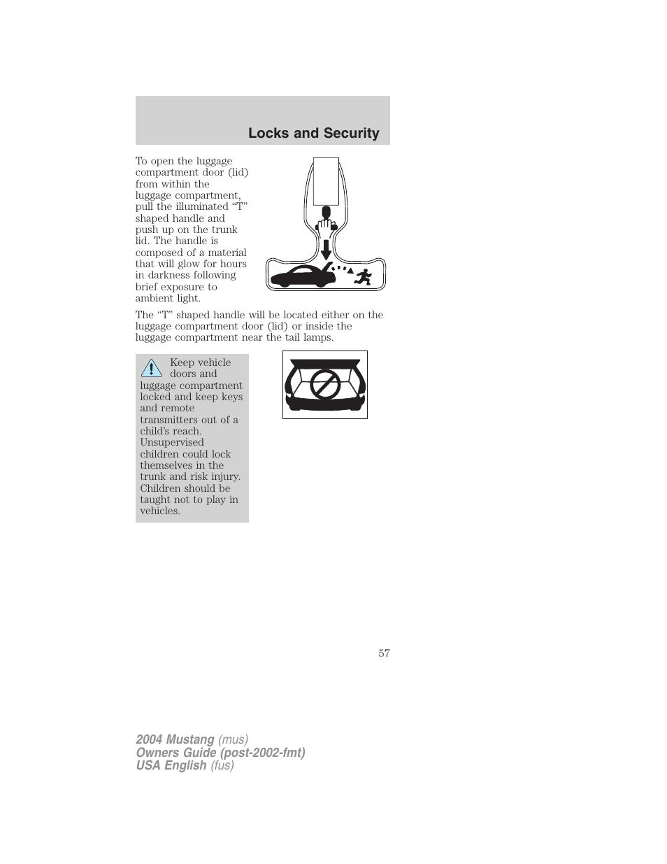 Locks and security | FORD 2004 Mustang v.2 User Manual | Page 57 / 240