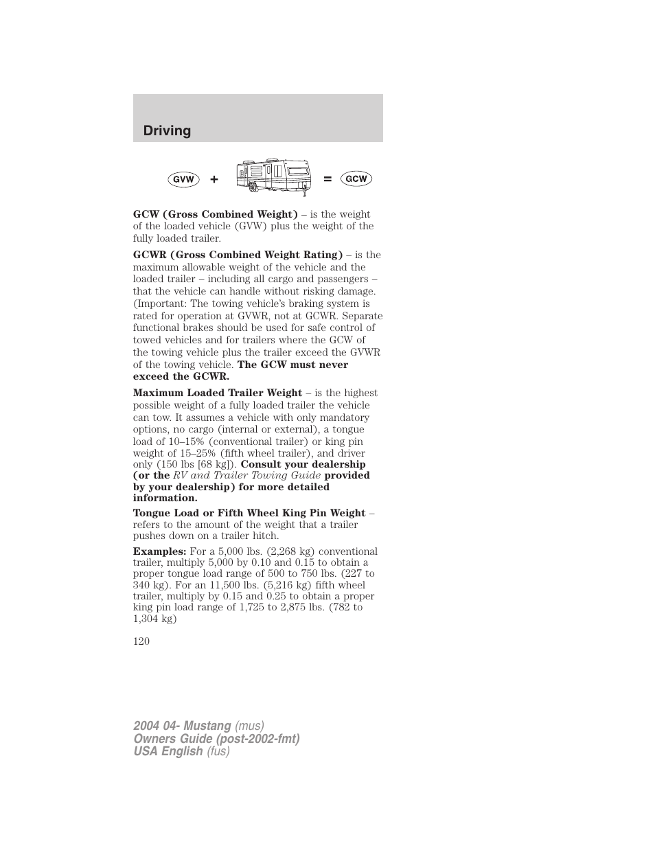 Driving | FORD 2004 Mustang v.3 User Manual | Page 120 / 240